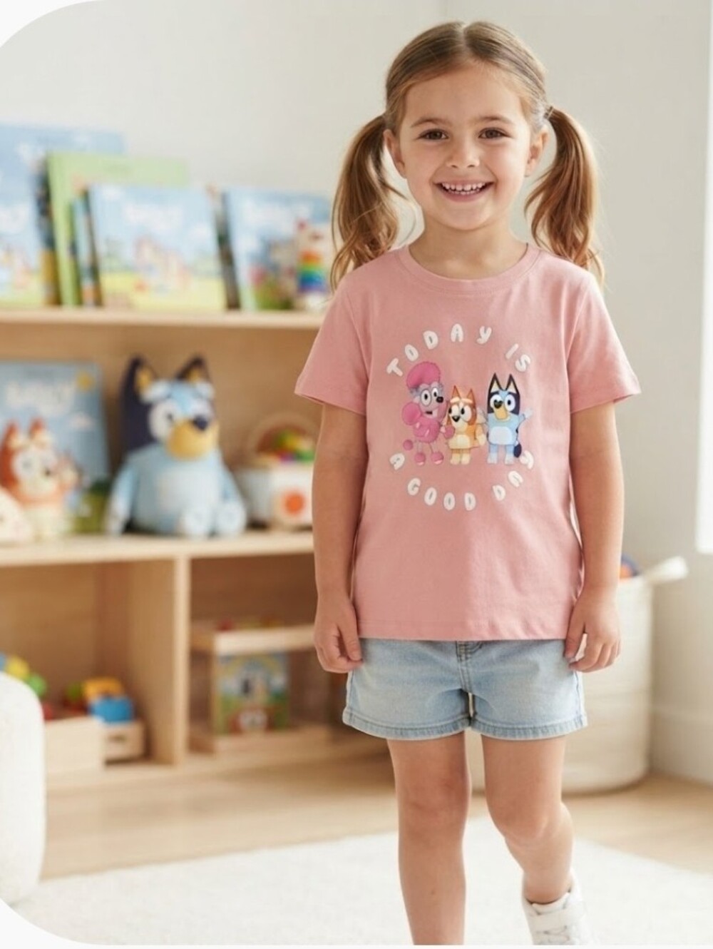 H&M Bluey "Today Is A Good Day" Graphic Tee Size 5T/6